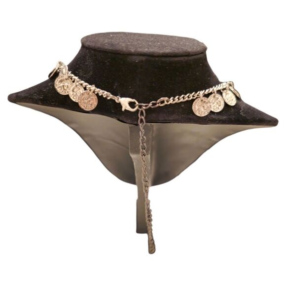 Boho Single Strand Cluster Coin Necklace - Picture 8 of 16